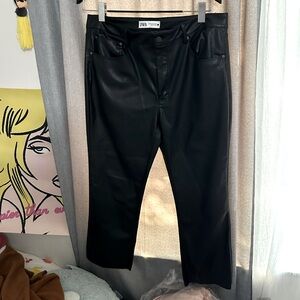 Zara Faux Leather Bootcut Pants